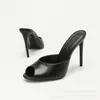 Sandalias de Tacón Alto Peep-Toe de Moda de 10 cm, Tacones Altos de Charol Elegantes y de Lujo Ligero para Mujer, Versátiles para el Uso Diario, Tacones Altos Finos, Transfronterizo