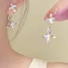 Brincos Exagerados Longos com Franjas de Metal Prata Super Brilhantes com um Toque de Luxo, Design de Nicho Levemente Luxuoso, Brincos Versáteis e Estilosos para Mulheres