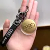 Llavero de Coche Dorado Logo de Coche Personalizado Colgante de Metal Llavero de Cuero Colgante para Hombre Regalo