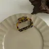 Pinça de Ácido Acético Coreana, Pinça com Estampa de Leopardo Escuro, Pinça Grande Elegante e Simples, Presilha para Cabelo da Nuca, Presilha Tubarão