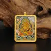 Colgante Thangka Zakiram Negro Amarillo Verde Tara Hombres y Mujeres Cadena de Suéter de Xizang Amuleto de Buda Caja Gawa Fresco y Dulce