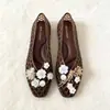 Nuevos Zapatos de Gel de Moda de Gama Alta Estilo Coreano Zapatos Perforados Accesorios para Zapatos de Cristal Flores Simuladas con Perlas Flores para Zapatos Hebillas de Zapatos