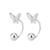 Llegada Nueva 2024 Aretes de Mariposa con Diamantes Tendencia Ins Cuentas de Rosca Perforación Cartílago Aretes Gancho de Oreja Danzante Elegante Circonita
