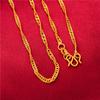 Joias de ouro areia 24K cor banhado a ouro senhoras colar água onda corrente de osso de cobra cobre banhado a ouro fino lábio corrente atacado