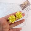 Aretes de botón de flor con cuentas Azul Klein Moda 2021 Nuevos Hechos a Mano Aretes con Cuentas Citas Aretes para Vacaciones Venta al por Mayor