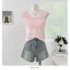 Top de punto sin mangas de ganchillo hueco con cuello redondo simple estilo coreano, Nuevo diseño Verano 2026, Top para mujer de aspecto juvenil