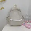 Mochila Cuadros Finos Azul Claro Estilo Curativo Sal Marina, Ambiente Coreano Suave y Dulce, Mochila Pequeña para Salidas de Novias