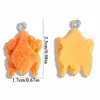 Brinquedo de Comida Simulada Resina Pernas e Asas de Frango Frito Pingente Feito à Mão DIY Acessórios de Joia Colar Chave Pingente Decorativo