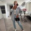 2025 Amazon Comércio Exterior Roupas Femininas Europeias e Americanas Desejo Aliexpress Ebay Blusas Soltas Casuais Camisas de Manga Longa Listras