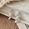 Brincos de Franja Prata Agulha Prata Uva String Estilo Coreano Luxo Leve High-end Único Brincos de Nicho Simples Moda