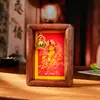 Adorno Amarillo del Dios de la Riqueza para Atraer la Fortuna, Artesanías de Madera Thangka, Souvenir del Dios de la Riqueza de Xizang, Regalo para Inauguración de Casa y Ceremonia de Apertura