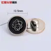 Botón de Plástico Gama Alta Botón para Camisa de Pie Hombres y Mujeres Traje Abrigo Blanco Negro Redondo Perla Botón Decorativo