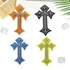 Colgante de cruz de vidrio vintage de moda con parche de bordado de diamantes para reparar agujeros en bolsos y ropa, accesorio de ropa para manualidades