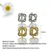 Moda Europea y Americana Accesorios de Aretes Florales Brillantes con Forma de U Chapados en Cobre para Mujeres Joyería DIY Pendientes de Perla Ganchos para Orejas Clips para Orejas