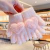 Nuevos guantes de peluche para niños, otoño e invierno, cálidos guantes coreanos de cinco dedos para bebés de 2 a 4 años.