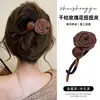 Pinza para el Cabello Retorcida de Rosa para Mujer 2026 Nueva Pinza de Alto Gama para Peinados Recogidos, Pinza para la Parte Posterior de la Cabeza, Pinza Recta, No Presiona la Cabeza