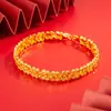 Pulsera de Trébol de Cuatro Hojas para Mujer Color Oro Arena Vietnamita Venta al por Mayor Joyería para Mujer Oro Arena Venta al por Mayor Pulsera de Amor Pulsera