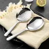 Colher de Servir em Aço Inoxidável 304 com Cabo Curto, Escorredor de Cozinha, Colher Pública Espessada, Colher Grande para Sopa, Colher de Arroz