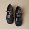 Diseño Sencillo, Elegantes Zapatos de Ballet de Punta Cerrada, Alto Atractivo Estético, Cómodos Zapatos para Mujer con una Sola Correa, Zapatos Planos de Cuero Retro Mary Jane
