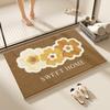 Alfombra de Piso Floral para Baño Suave Felpa Imitación Cachemir Alfombra Doméstica para Inodoro Absorbente Felpudo para Puerta Resistente al Desgaste para Baño