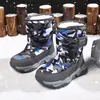 Botas de Nieve de Invierno para Niños Zapatos de Algodón de Caña Alta para Hombre Botas Cortas Impermeables Antideslizantes Gruesas y Forradas Cálidas para Niños Grandes y Medianos