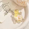 Llavero Creativo de Caracola Pequeña con Arena Movediza de Tortuga Colgante Lindo de Corazón para Bolsa Accesorio Acrílico Llavero de Coche