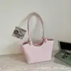 Bolsa Tote Color Block Elegante Simples de Grande Capacidade Bolsa de Ombro Único Casual para Passeios e Trabalho Diária Personalidade Tendência Bolsa de Axila