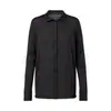 Cardigan de Tricô TR Minimalista Ultra Macio com Gola Polo em Mistura de Caxemira para Mulheres, Cor Sólida Reto Versátil Quente para Outono e Inverno