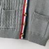Novo Cardigã Tricotado Infantil Estilo Preppy Europeu e Americano de Primavera e Outono Algodão Puro Jaqueta Suéter Infantil Roupa Infantil