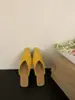 Mules de Verano para Mujer Chuyuji para Exteriores, Nuevo Estilo Retro Francés de Gamuza, Elegantes Mules con Brisa Nocturna, Tacón Grueso y Punta Fina