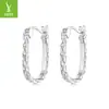 Yinziyun Original Sencillos y de Moda Pendientes de Flor de Coche de Plata de Ley S925 Pendientes Geométricos con Textura Personalizada Pendientes
