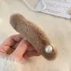 Grampo de Pelúcia Outono e Inverno Coleção Feminina Grampo Exquisito de Alto Padrão Urso Fofo Estrela de Cinco Pontas Presilha de Uma Palavra Presilha BB Acessórios de Cabelo