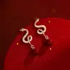 Pendientes de Serpiente de Cinabrio Lujo Ligero para Mujer Pendientes Año Nuevo 2025 Año del Zodiaco Pendientes Rojos Venta Directa de Fábrica