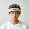 Chapéu docker de ganga bordado com letra retro japonês para mulheres, versátil e afina o rosto, chapéu casual hip-hop de rua para homens