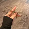 Novos Armações de Óculos com Tachas Estilo Coreano, Anti-Luz Azul, Lentes Lisas, Acessório Versátil, Armações de Óculos Ultra-Leves em Tr90