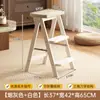 Escalera Taburete de Madera Maciza Plegable para el Hogar Silla Escalera de Doble Propósito Cocina Trepar Escalera Multifuncional de Tres Peldaños Taburete Alto