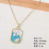 Collar de Perlas para Mujer Serie Jardín de Monet Collar de Lujo Ligero Nicho Estilo Pintura al Óleo de Verano Cadena para Clavícula Colgante Estilo Antiguo