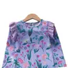 Traje de baño de una pieza para niña estilo nuevo 2026, color lavanda, para usar en verano, para niños pequeños y medianos, con protección solar floral, secado rápido, de manga larga