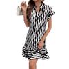 2024 Europeo y Americano mujeres deseo AliExpress estación independiente moda 3D estampado digital cárdigan mujeres vestido manga corta mujeres