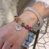 Pulsera de Calcedonia Dopamina Pulsera de Anillo con Hebilla Ping An Nuevo Dulce Guofeng Retro Accesorios de Oro Francés Pulsera