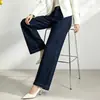 Ventas Directas de Fábrica Nuevo Color de Cerradura Jeans de Estiramiento en Cuatro Direcciones Bolsillos de Mujer Hilo de Bordado Casual Adelgazantes Pierna Recta Estrecha Pantalones Largos