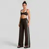 Conjunto de yoga transfronterizo para mujer, secado rápido, espalda bonita, lunares, bloques de color, sujetador deportivo para exteriores, conjunto para correr y fitness