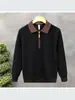 Sudadera con Cremallera a Media Altura y Cuello Alto Estilo Urbano de Moda para Hombre Primavera/Otoño 2026 Nuevo Diseño Bloque de Color Prenda Base Superior