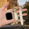 [Correa] Adecuada para Correa de Reloj Apple S12Iwatch con Diamantes Brillantes S10987Se Patrón de Piedra H Pulsera para Niñas