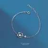 Pulsera de Plata de Ley con Piedra Lunar de Planeta 2022 Nuevo Estilo Coreano para Mujer Más Fácil de Combinar Diseño Casual de Nicho Pulsera Personalizada para Mejor Amiga