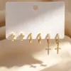 Novedades de Verano: Delicados Pendientes de Circonita Microincrustada, Juego de Tres Pares, Frescos y Dulces, Pendientes Versátiles y Elegantes con Circonita Microincrustada