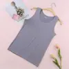 Ropa Delgada para Mujer Chaleco Sin Costuras de Seda Helada Camiseta Básica de Verano para Mujer con Cuello Redondo de Seda de Leche