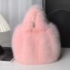 TikTok Novo Estilo Maomao Bolsa Outono e Inverno Feminino High-end Ombro Crossbody Nuvem Faux Fox Fur Bolsa Bolsa para Mulheres Transporte de Mão