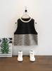 Primavera Nuevo Estilo Ropa para Bebé Niño y Niño Niños Casual y Elegante Rayas Chaleco Tejido Chaleco Camiseta Base a la Moda