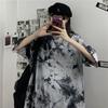 Punto 2021 Primavera y Verano Nuevo ins Tendencia Estilo Oscuro Irregular Salpicadura de Tinta Tie-Dye Estampado Holgado Manga Corta Camiseta Tendencia